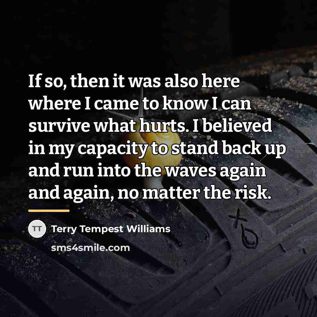 “If so, then it was also here where I came…” quote by Terry Tempest Williams