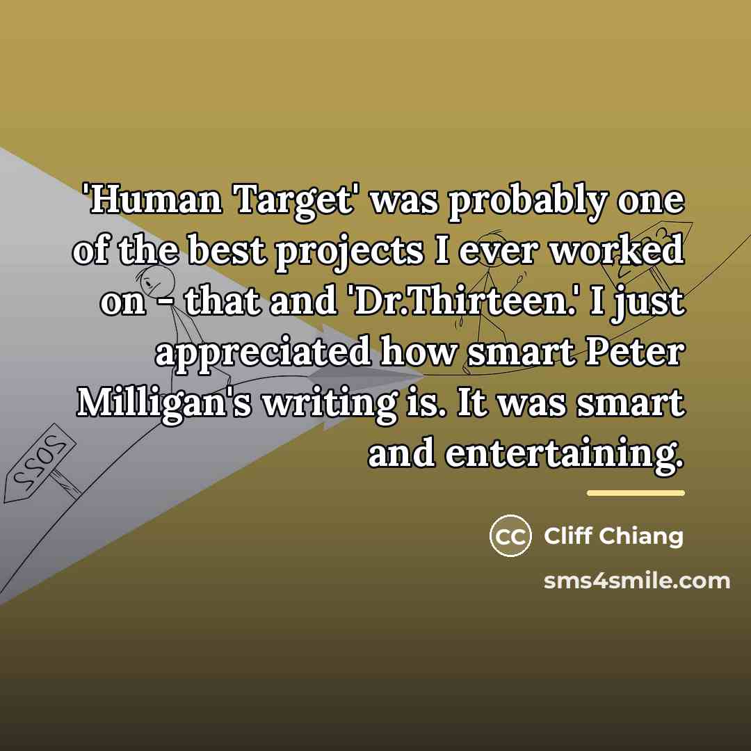 “'Human Target' was probably one of the best projects I…” quote by Cliff Chiang