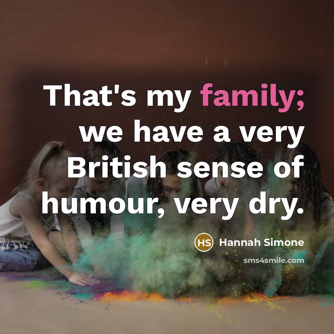 “That's my family; we have a very British sense of…” quote by Hannah Simone