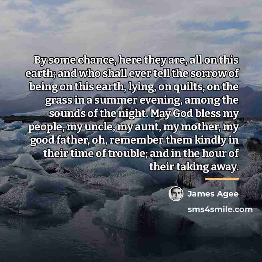 “By some chance, here they are, all on this earth;…” quote by James Agee
