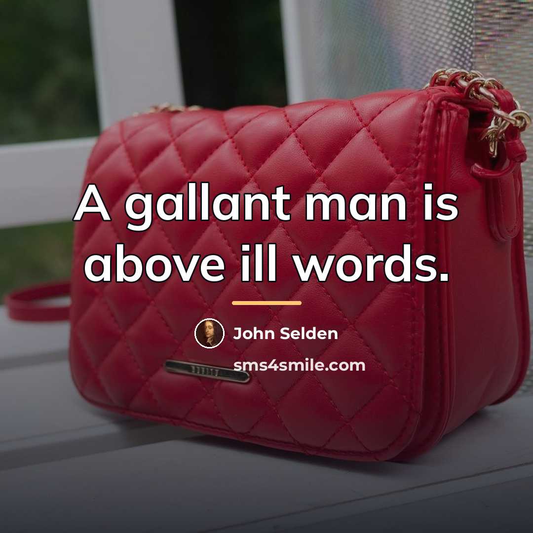“A gallant man is above ill words.…” quote by John Selden