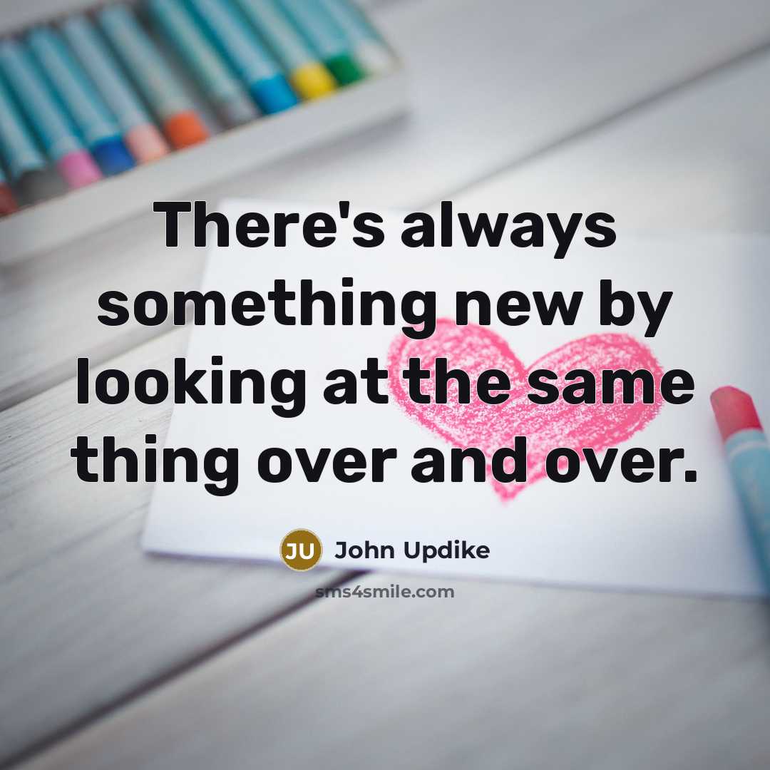 “There's always something new by looking at the same thing…” quote by John Updike