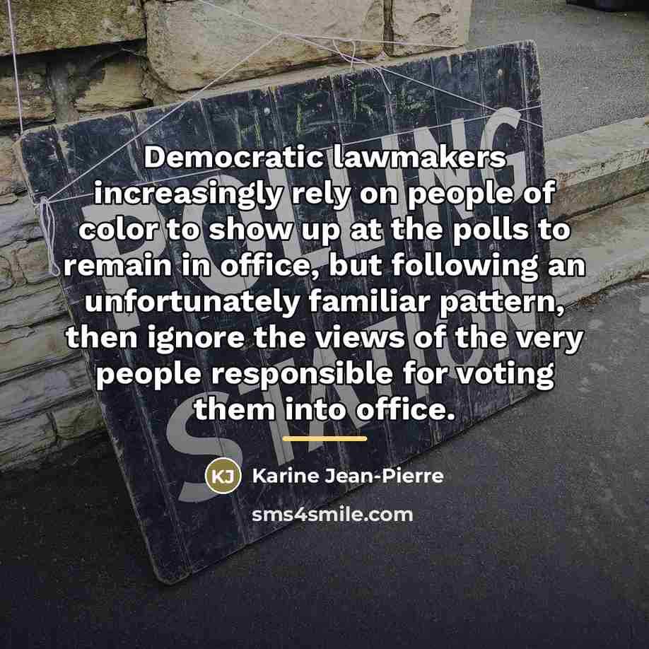“Democratic lawmakers increasingly rely on people of color to show…” quote by Karine Jean-Pierre
