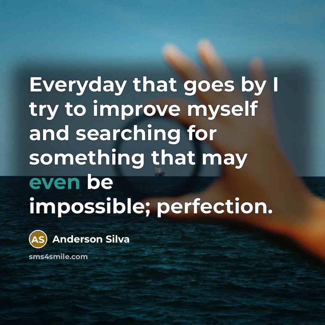 “Everyday that goes by I try to improve myself and…” quote by Anderson Silva