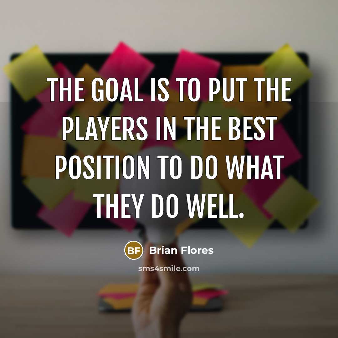 “The goal is to put the players in the best…” quote by Brian Flores