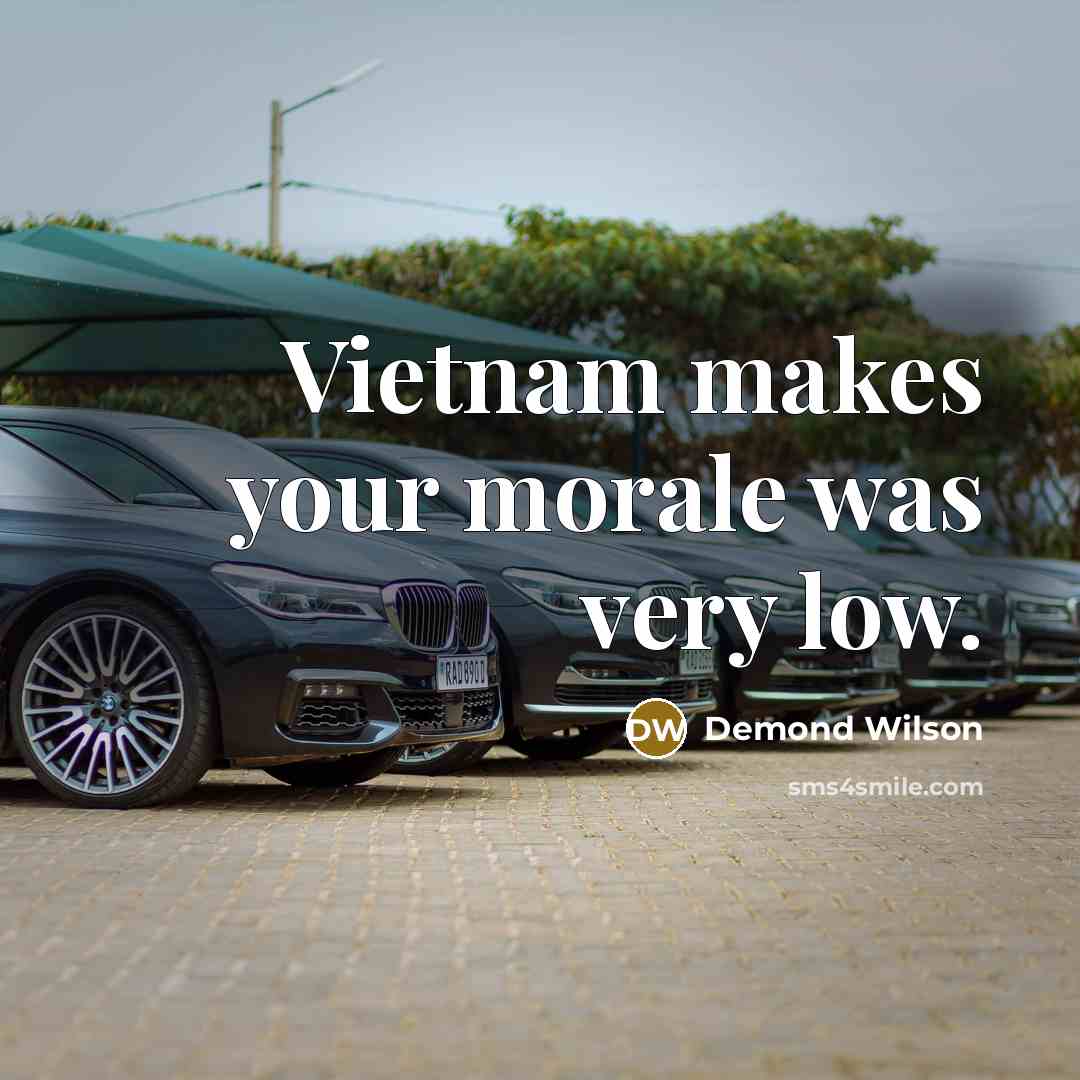 “Vietnam makes your morale was very low.…” quote by Demond Wilson