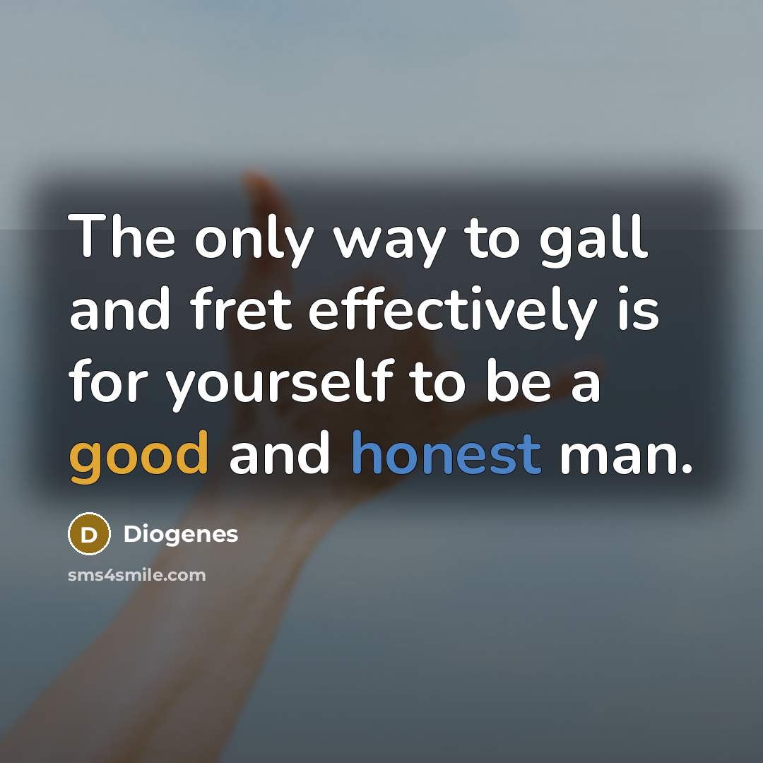 “The only way to gall and fret effectively is for…” quote by Diogenes