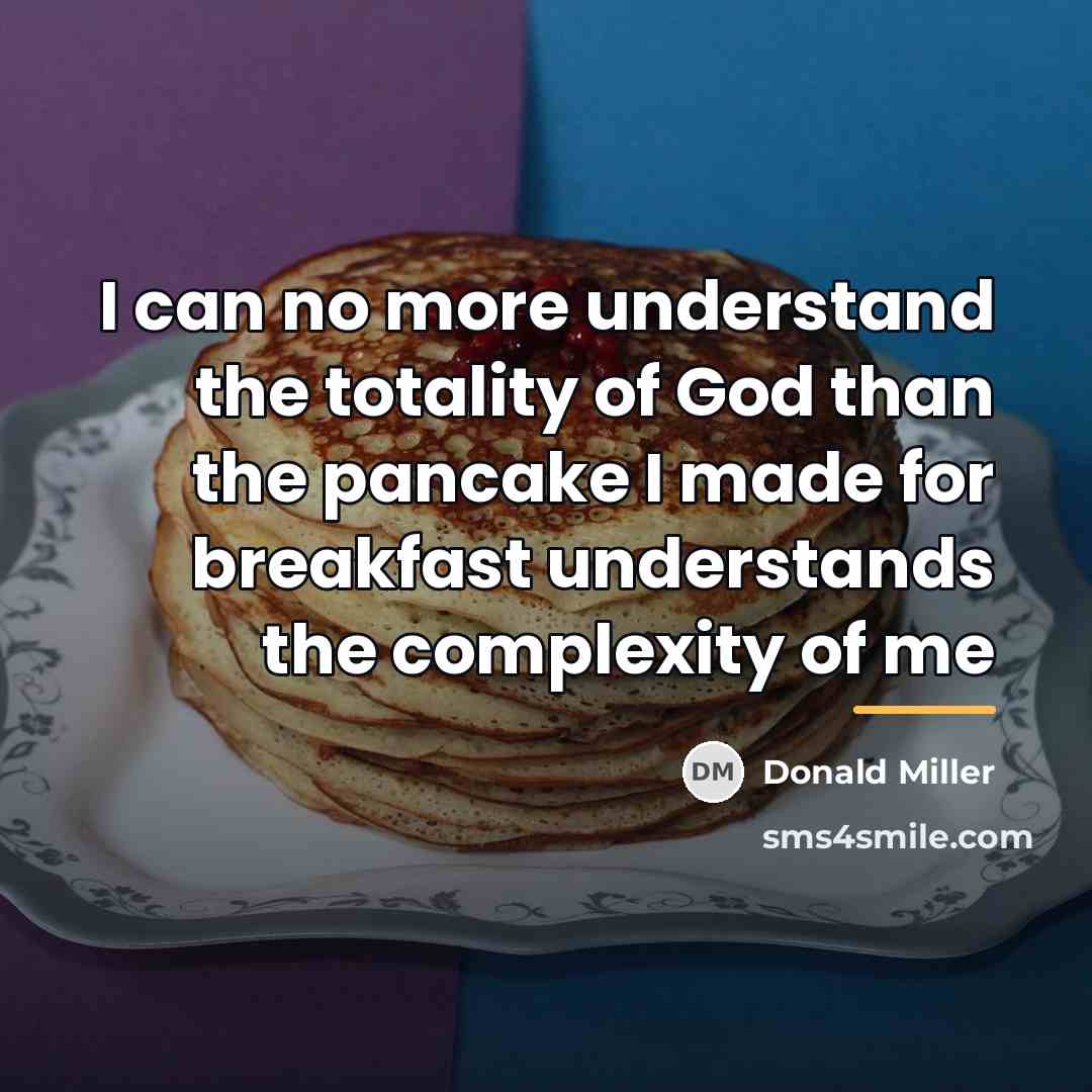 “I can no more understand the totality of God than…” quote by Donald Miller