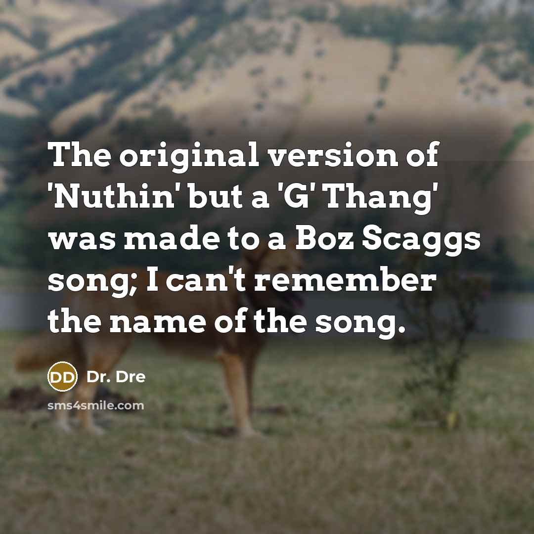 “The original version of 'Nuthin' but a 'G' Thang' was…” quote by Dr. Dre