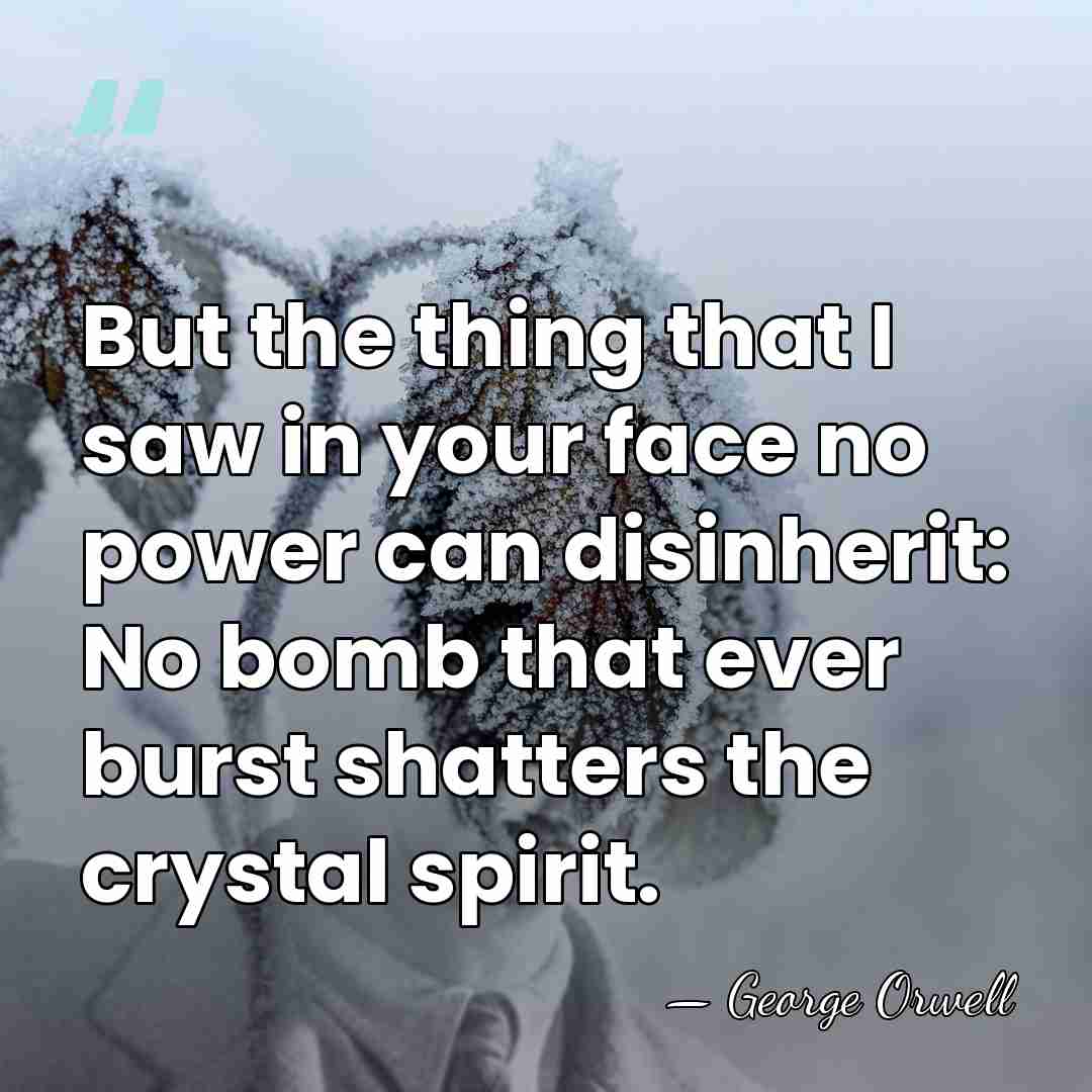 But the thing that I saw in your face no power can&hellip; - George Orwell