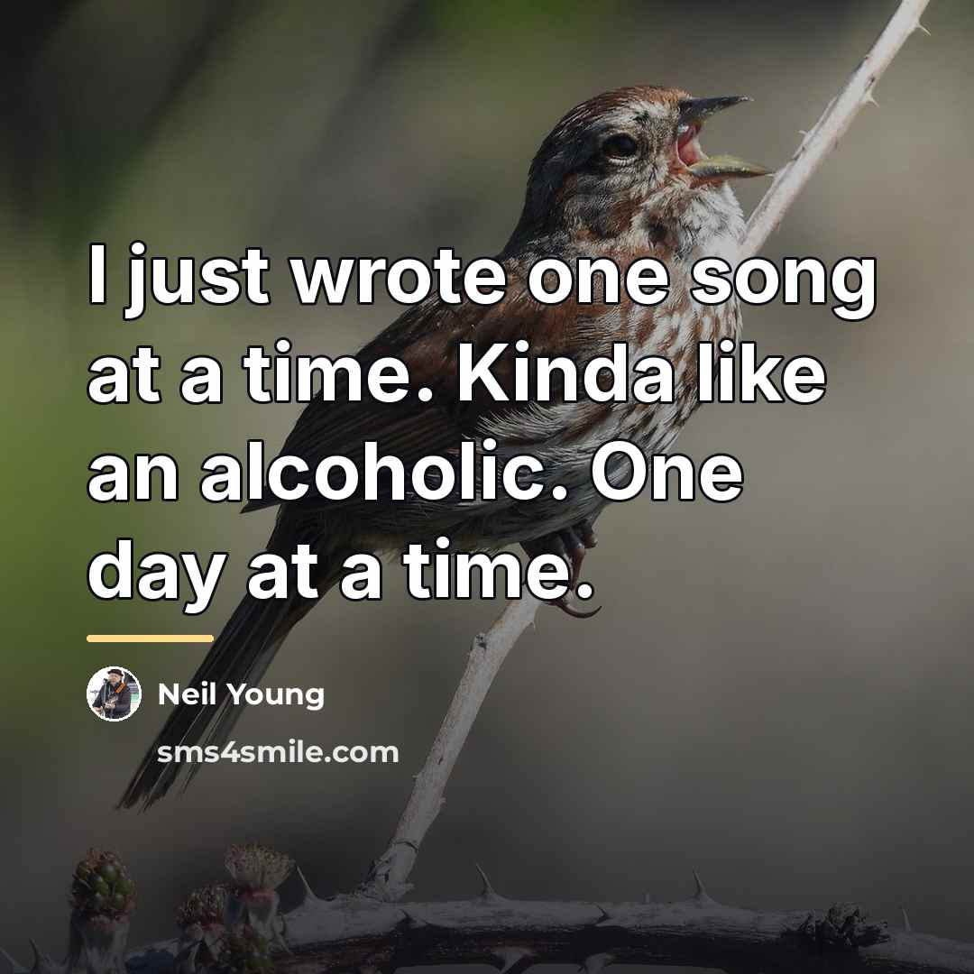 “I just wrote one song at a time. Kinda like…” quote by Neil Young