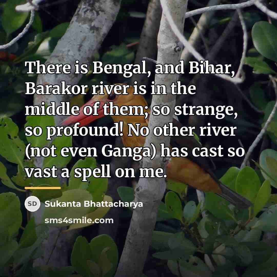 “There is Bengal, and Bihar, Barakor river is in the…” quote by Sukanta Bhattacharya