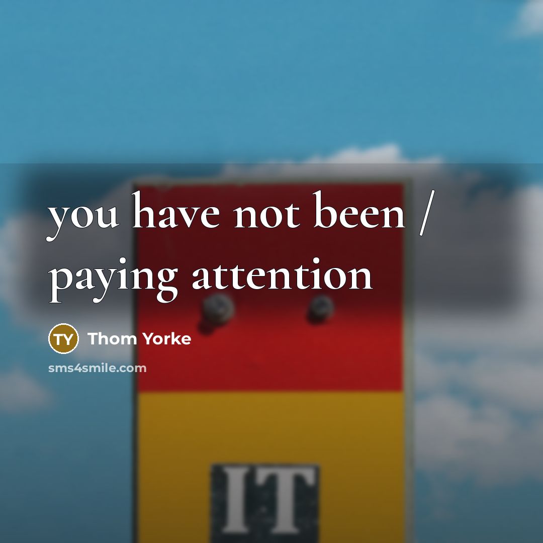 “you have not been / paying attention…” quote by Thom Yorke