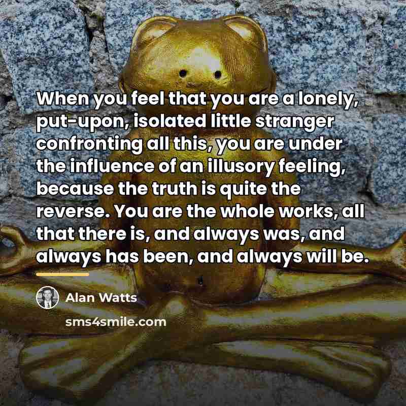 “When you feel that you are a lonely, put-upon, isolated…” quote by Alan Watts