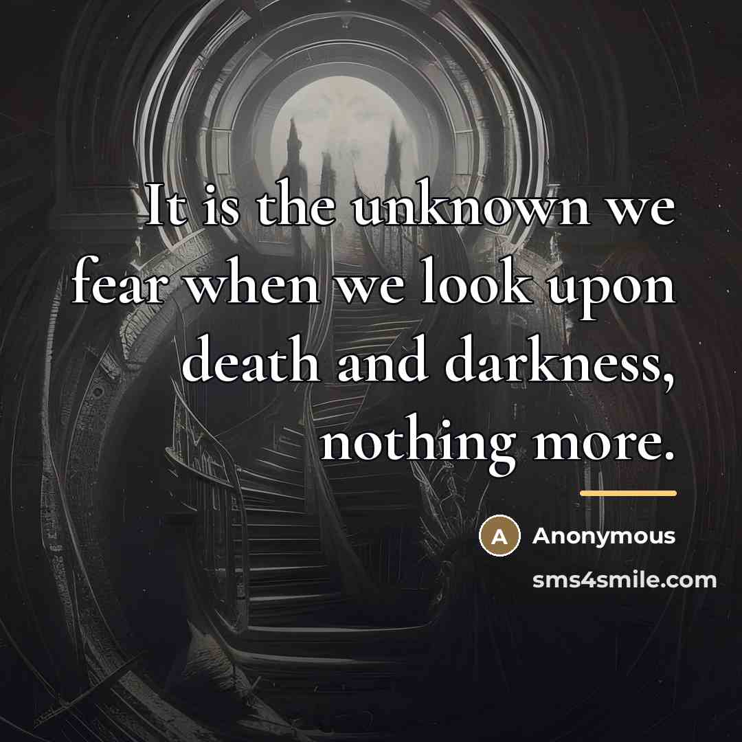 “It is the unknown we fear when we look upon…” quote by Anonymous