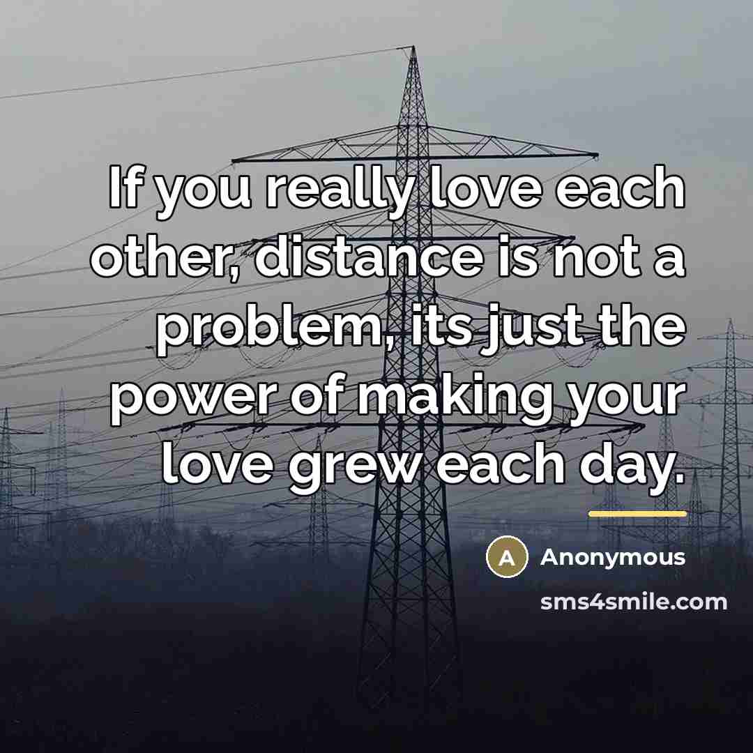 “If you really love each other, distance is not a…” quote by Anonymous