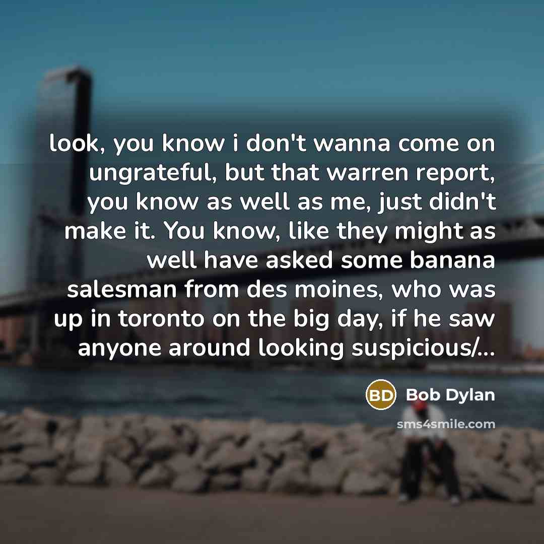 “look, you know i don't wanna come on ungrateful, but…” quote by Bob Dylan