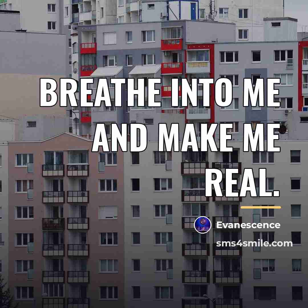 “Breathe into me and make me real.…” quote by Evanescence