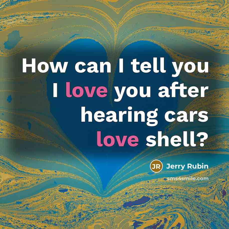 “How can I tell you I love you after hearing…” quote by Jerry Rubin