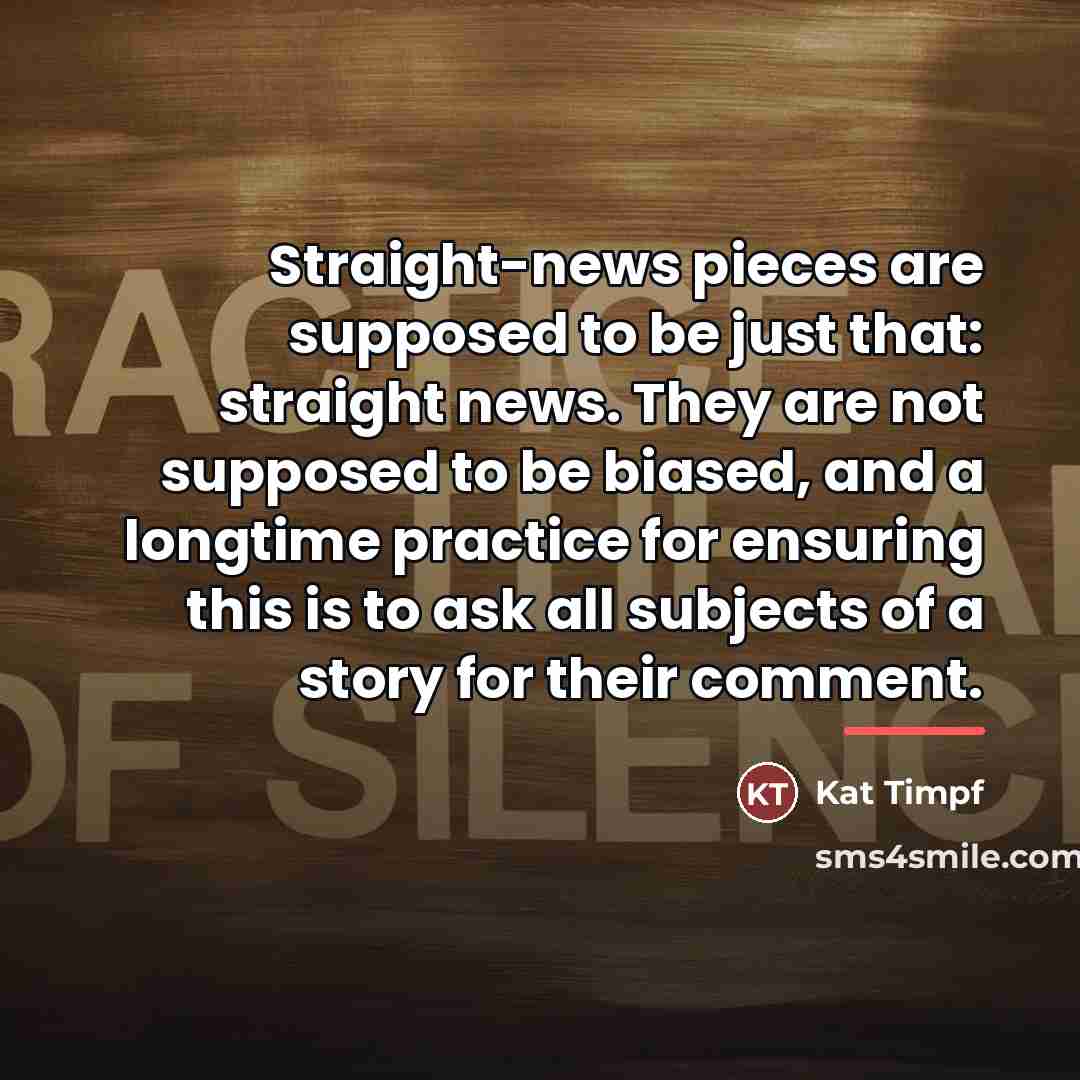 “Straight-news pieces are supposed to be just that: straight news.…” quote by Kat Timpf