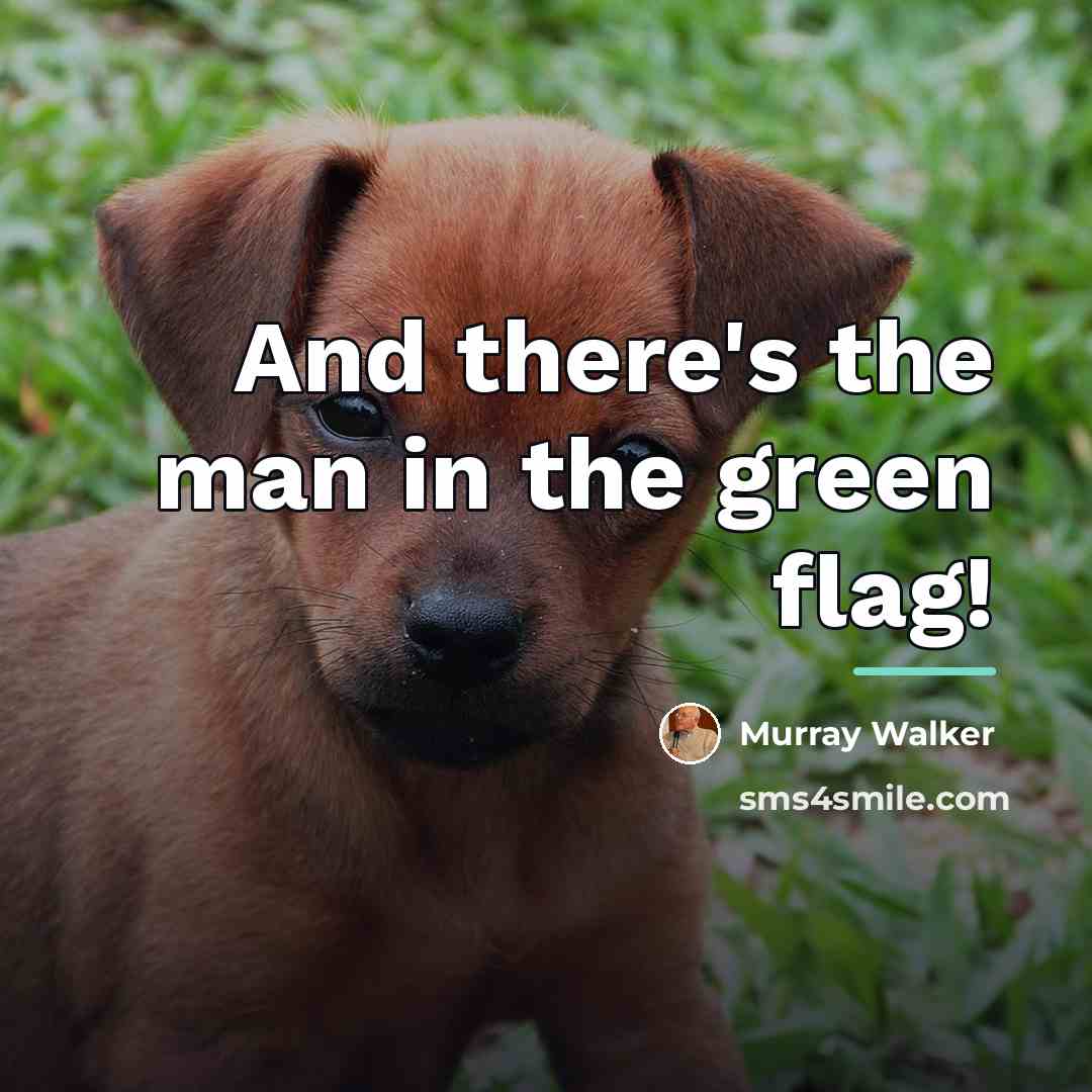 “And there's the man in the green flag!…” quote by Murray Walker