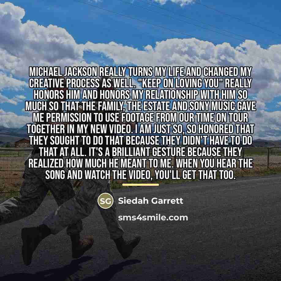 “Michael Jackson really turns my life and changed my creative…” quote by Siedah Garrett