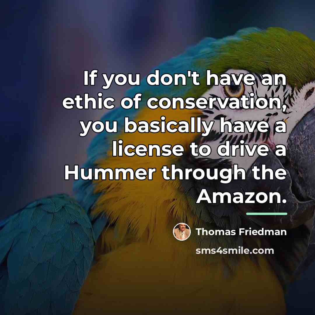 “If you don't have an ethic of conservation, you basically…” quote by Thomas Friedman