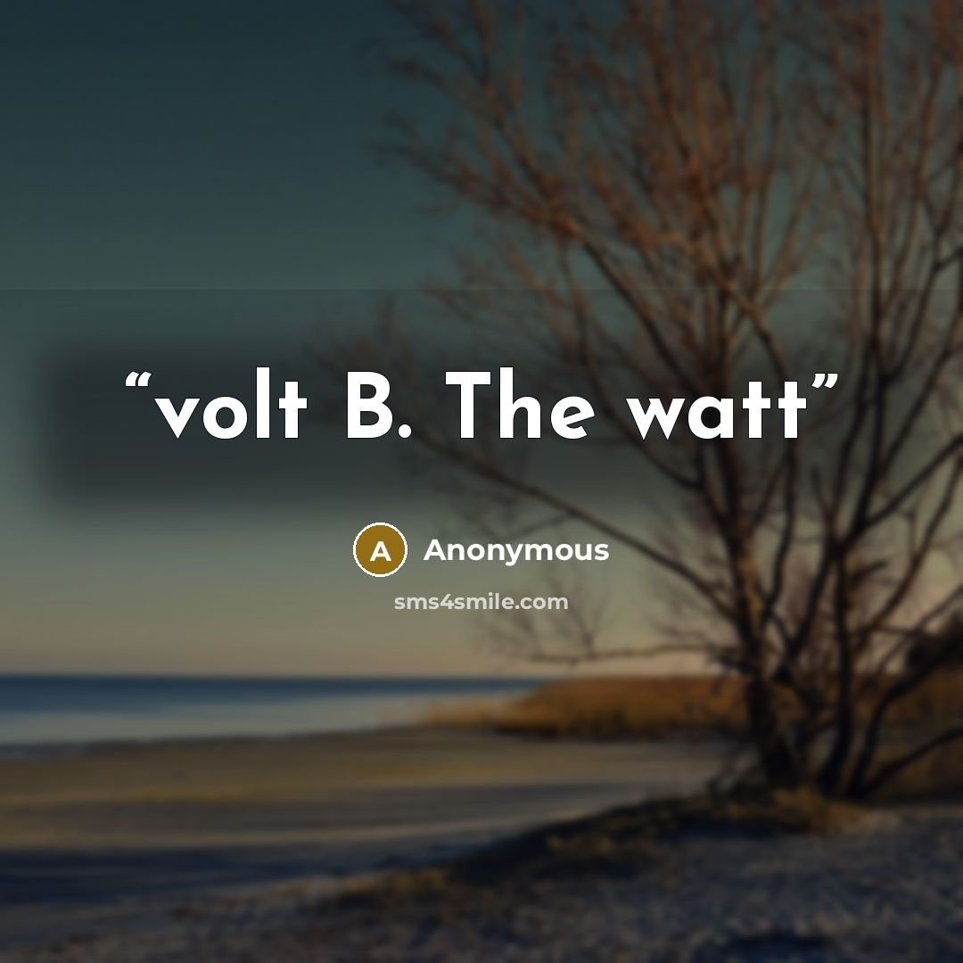“volt B. The watt” quote by Anonymous