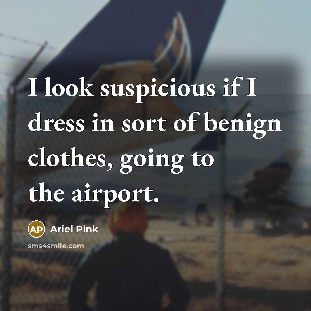 “I look suspicious if I dress in sort of benign…” quote by Ariel Pink