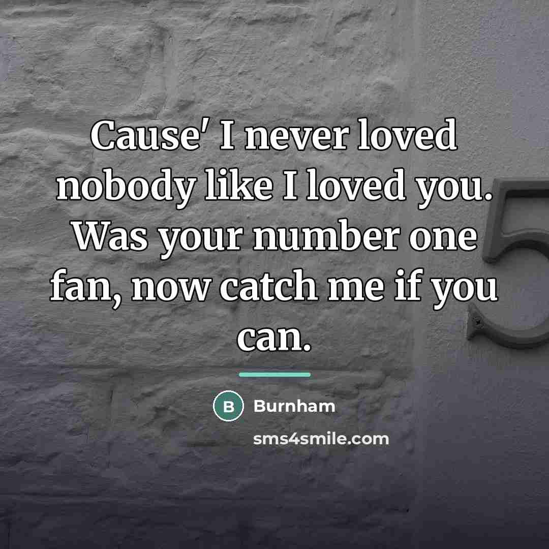 “Cause' I never loved nobody like I loved you. Was…” quote by Burnham
