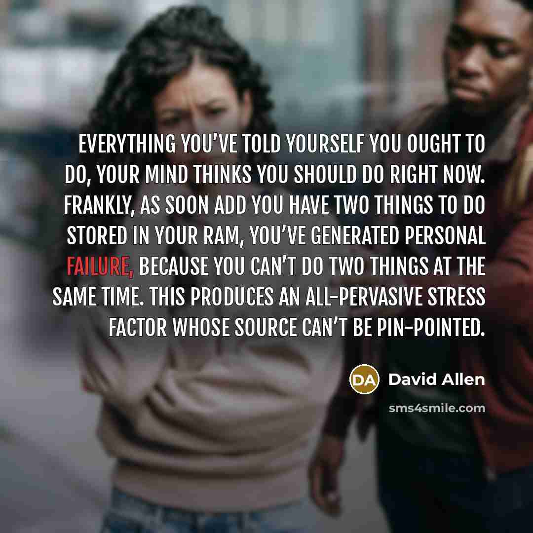 “Everything you’ve told yourself you ought to do, your mind…” quote by David Allen