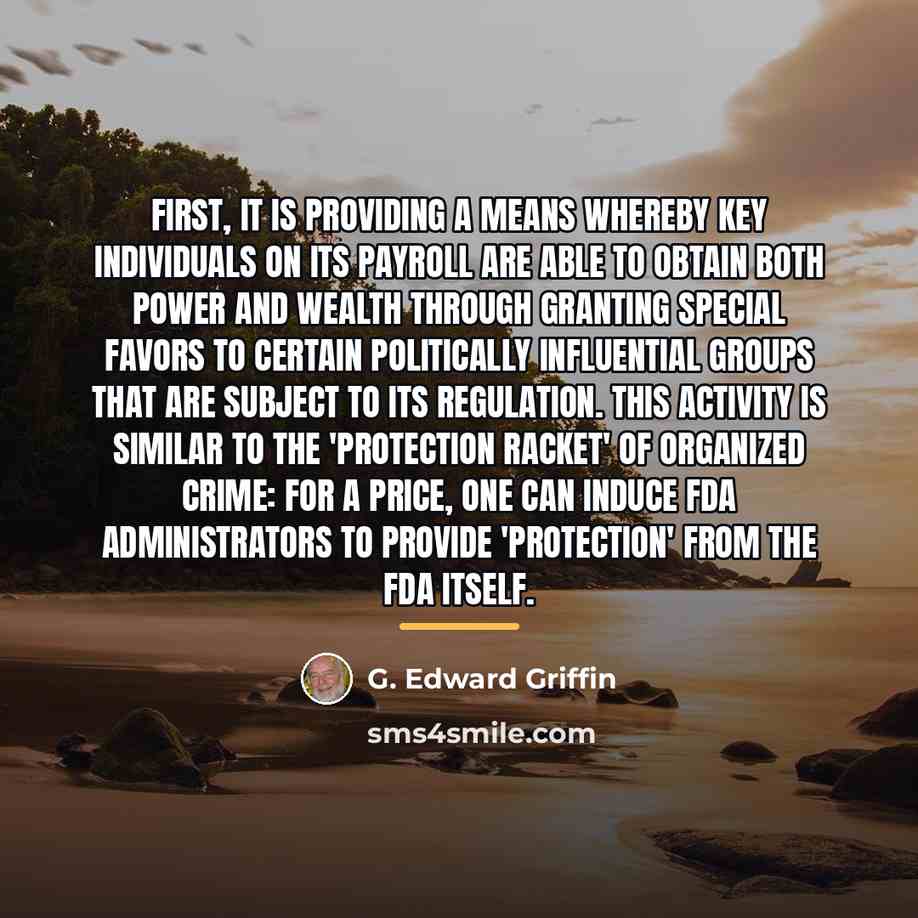 “First, it is providing a means whereby key individuals on…” quote by G. Edward Griffin