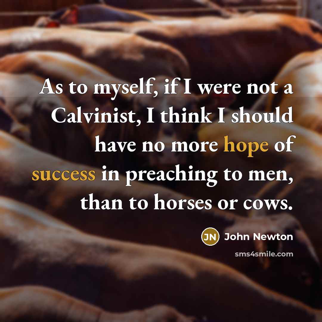 “As to myself, if I were not a Calvinist, I…” quote by John Newton