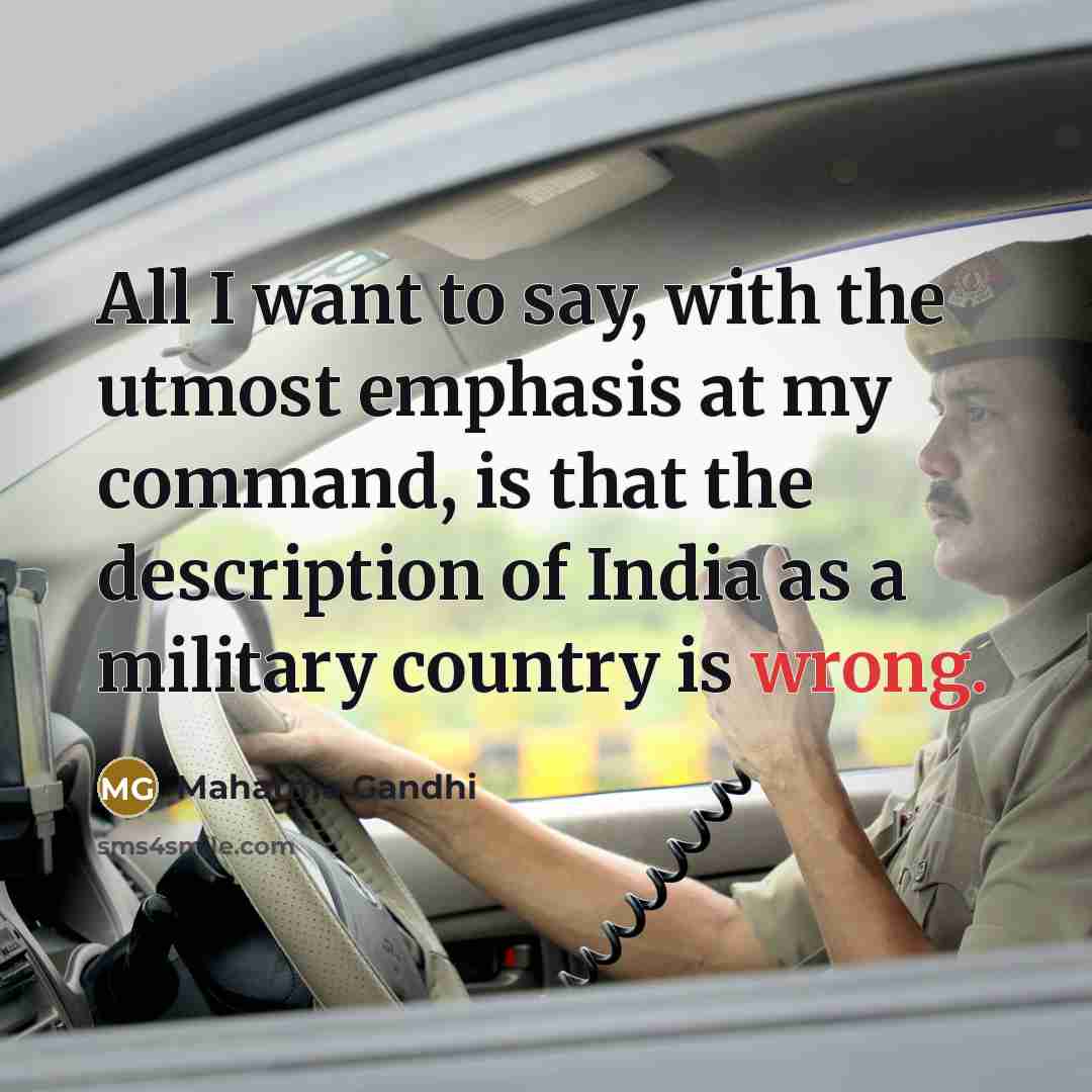 “All I want to say, with the utmost emphasis at…” quote by Mahatma Gandhi
