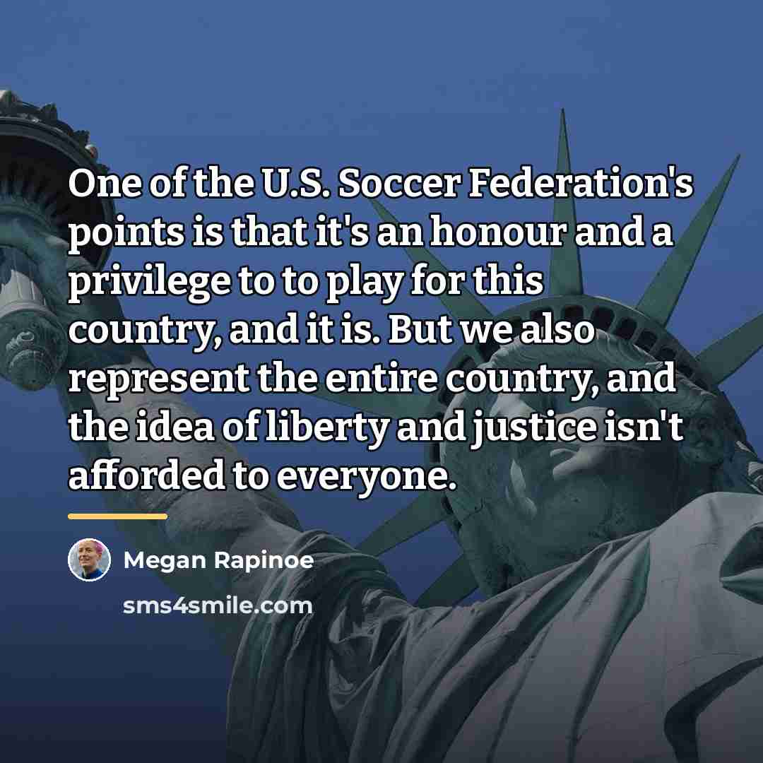 “One of the U.S. Soccer Federation's points is that it's…” quote by Megan Rapinoe