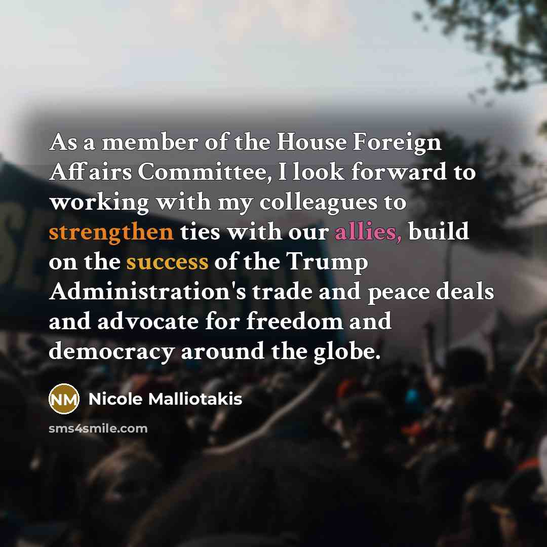 “As a member of the House Foreign Affairs Committee, I…” quote by Nicole Malliotakis