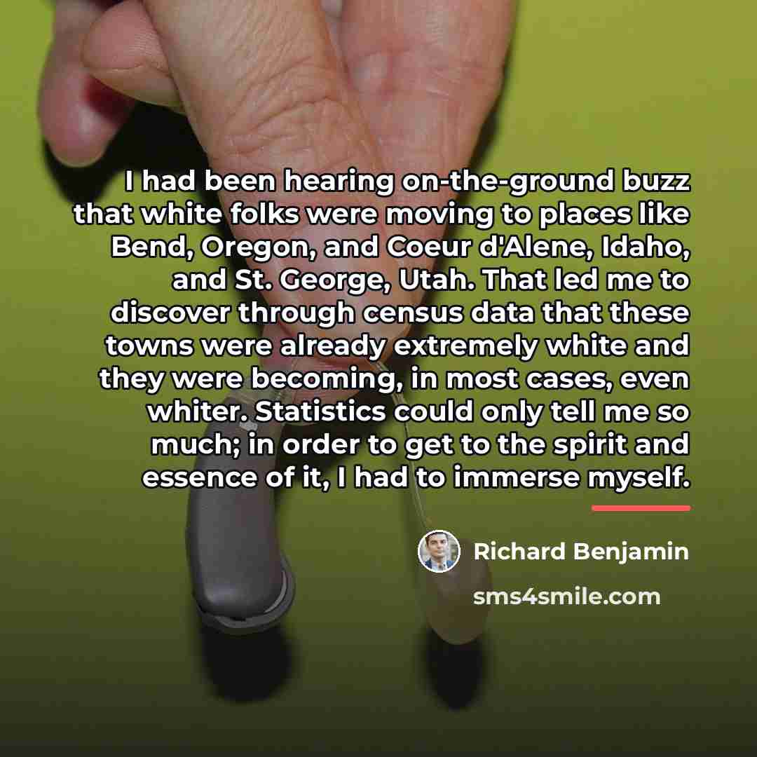 “I had been hearing on-the-ground buzz that white folks were…” quote by Richard Benjamin