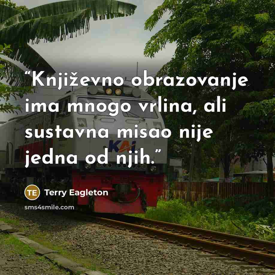 “Književno obrazovanje ima mnogo vrlina, ali sustavna misao nije jedna od njih.” quote by Terry Eagleton