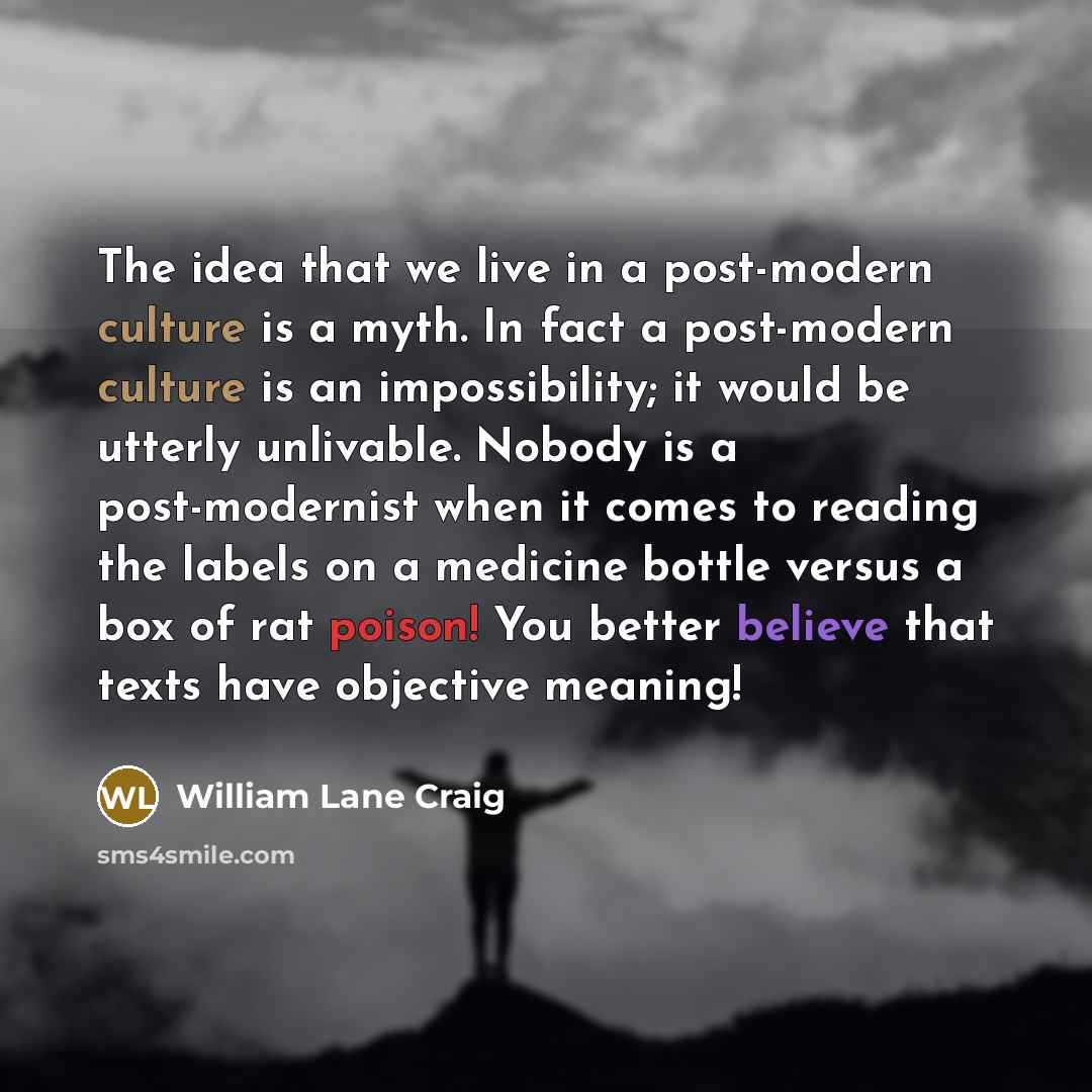 “The idea that we live in a post-modern culture is…” quote by William Lane Craig