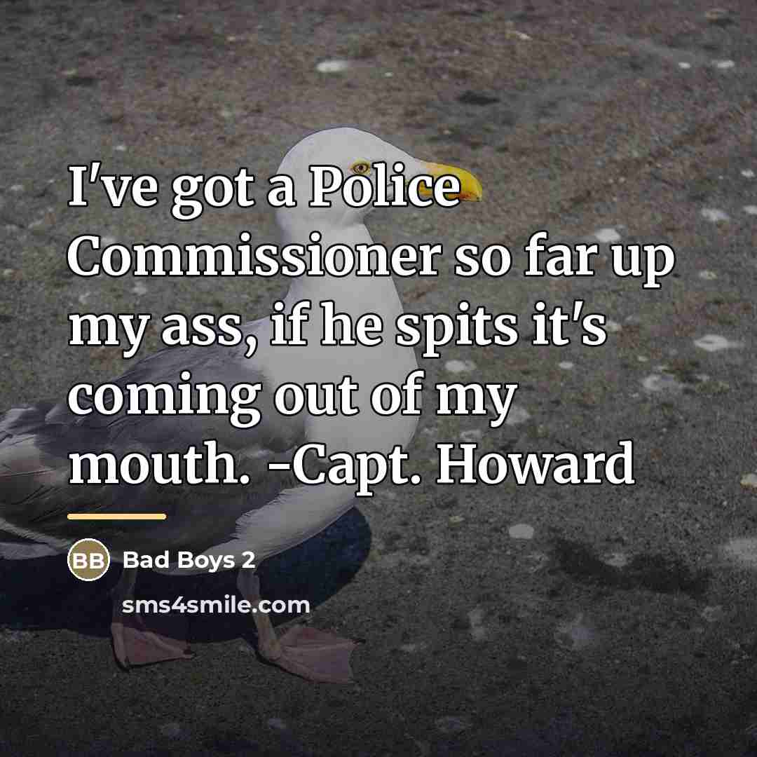 “I've got a Police Commissioner so far up my ass,…” quote by Bad Boys 2