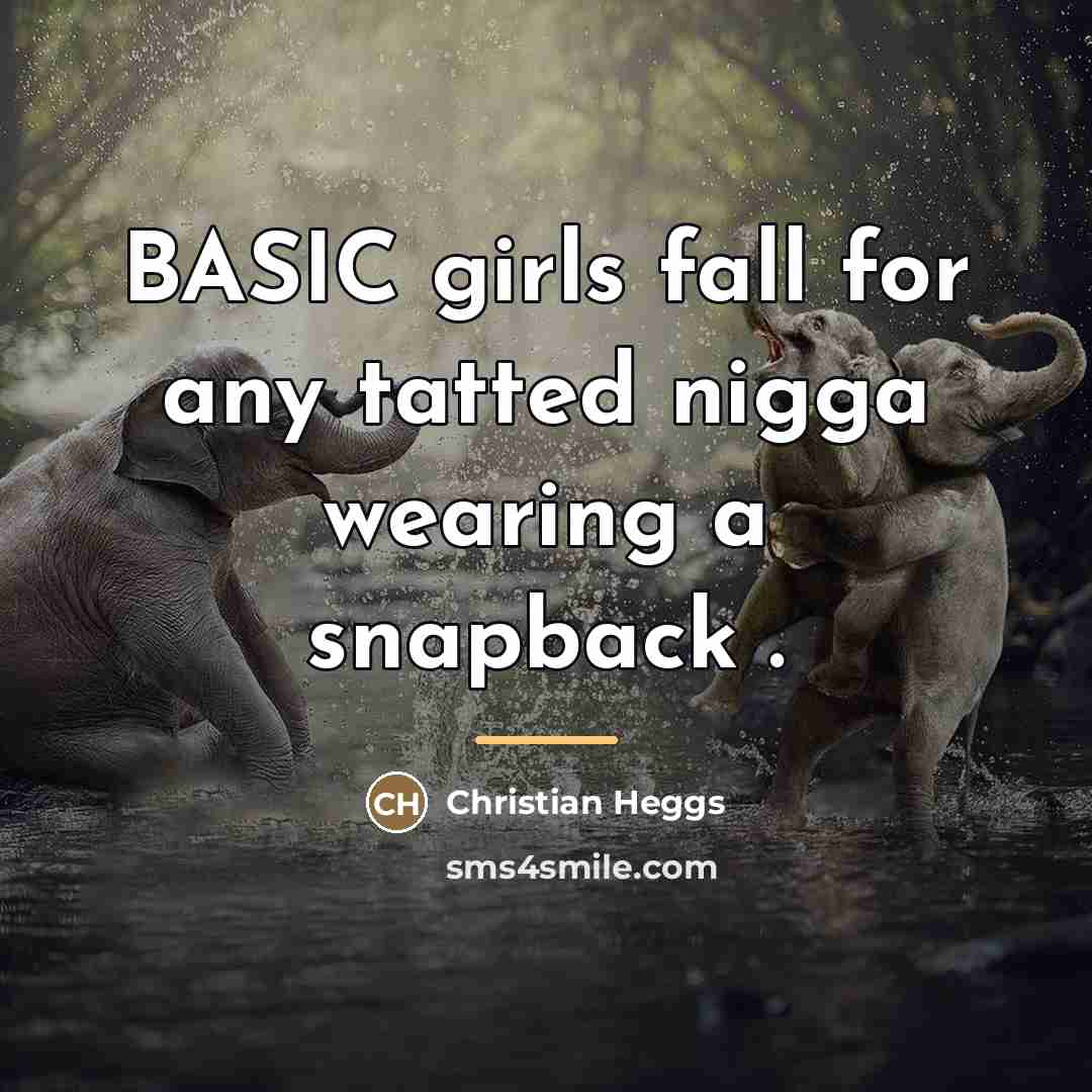 “BASIC girls fall for any tatted nigga wearing a snapback…” quote by Christian Heggs