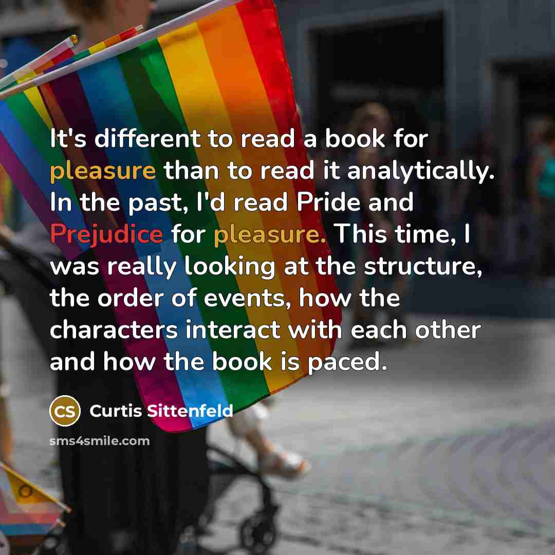 “It's different to read a book for pleasure than to…” quote by Curtis Sittenfeld