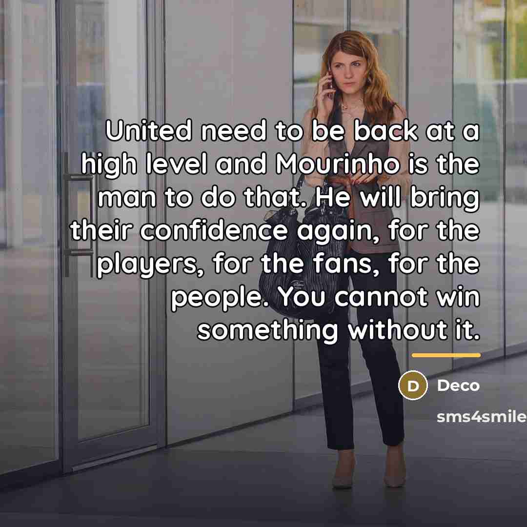 “United need to be back at a high level and…” quote by Deco