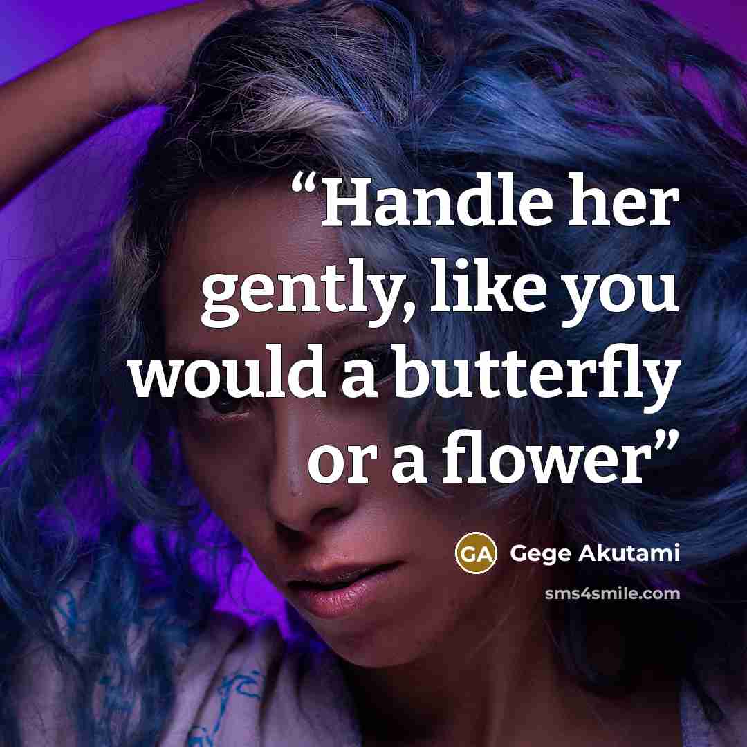 “Handle her gently, like you would a butterfly or a flower” quote by Gege Akutami