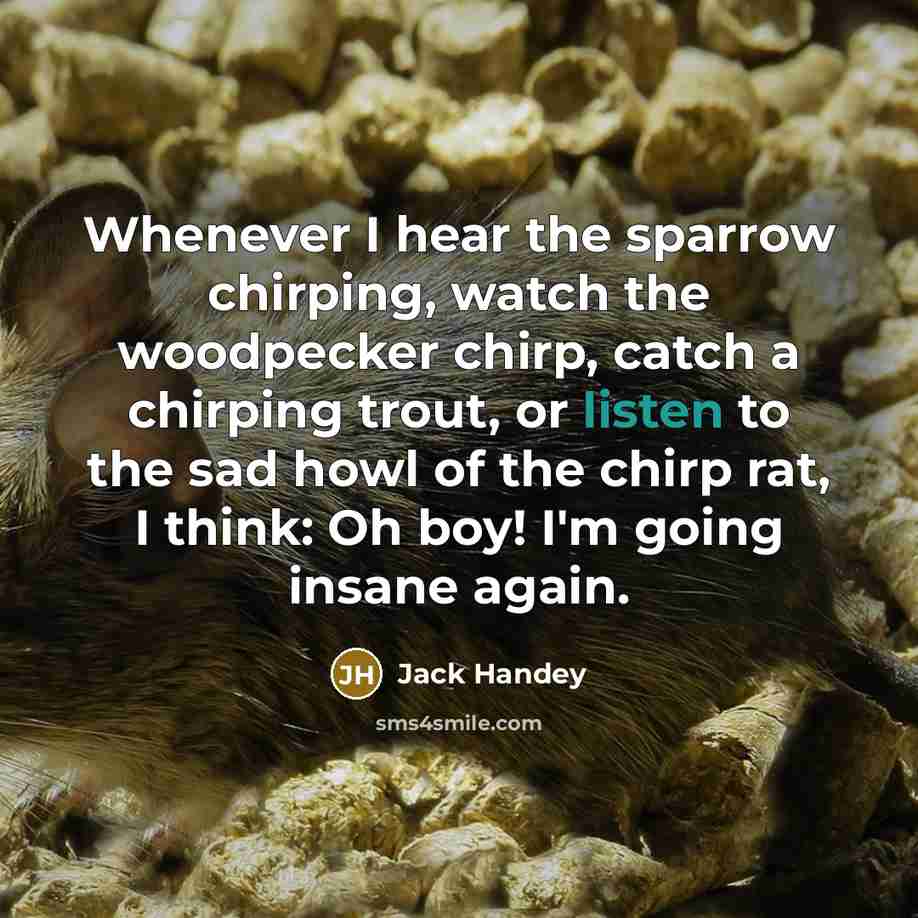 “Whenever I hear the sparrow chirping, watch the woodpecker chirp,…” quote by Jack Handey