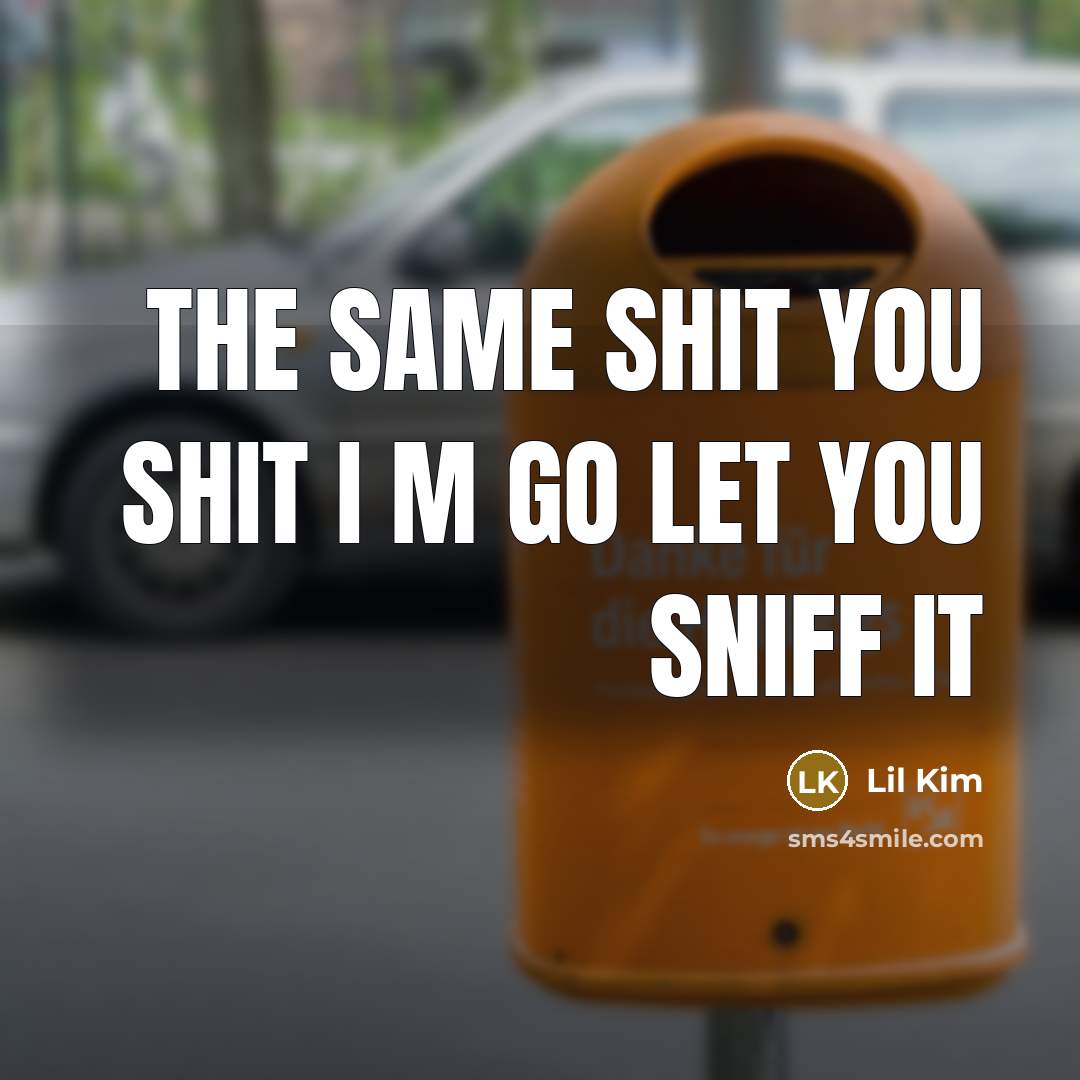 “The same shit you shit I m go let you sniff it” quote by Lil Kim