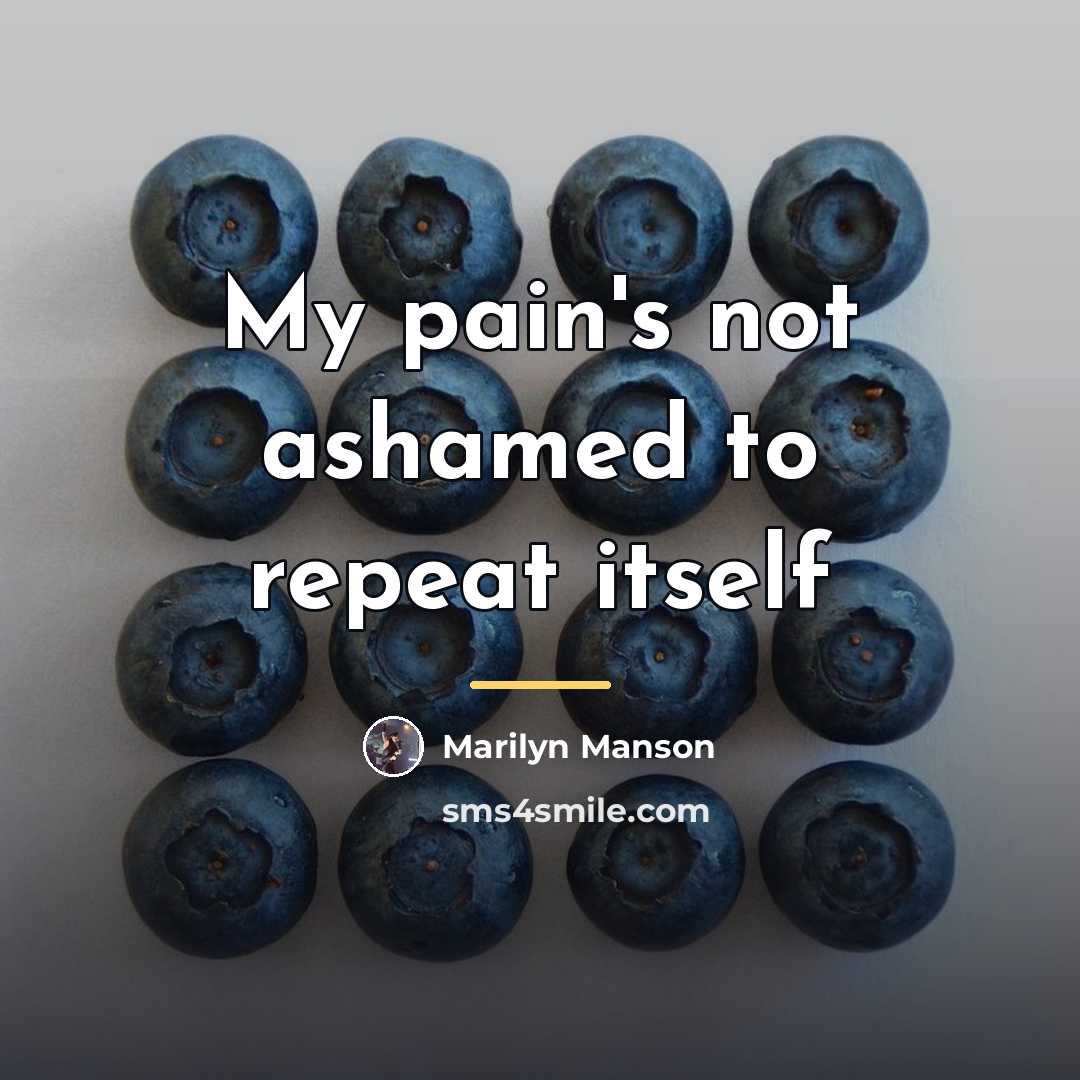 “My pain's not ashamed to repeat itself…” quote by Marilyn Manson