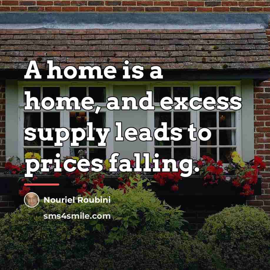 “A home is a home, and excess supply leads to…” quote by Nouriel Roubini