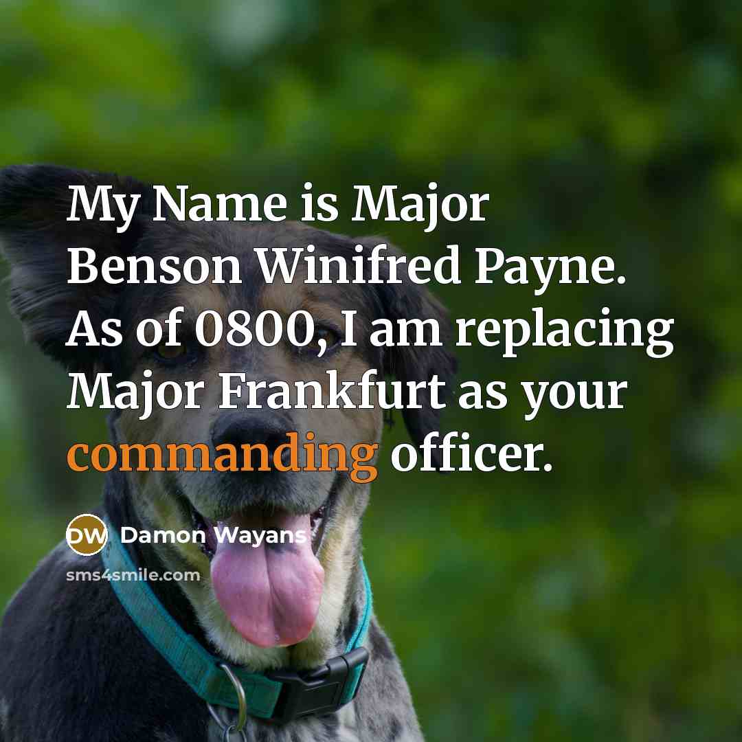 “My Name is Major Benson Winifred Payne. As of 0800,…” quote by Damon Wayans