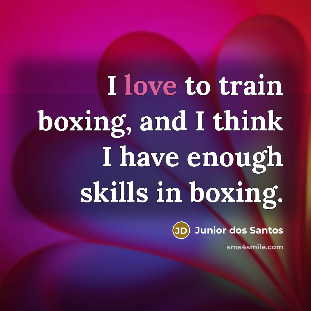“I love to train boxing, and I think I have…” quote by Junior dos Santos